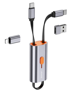 USAMS SJ560USB01 | USAMS αντάπτορας USB-C σε USB-C/USB/Lightning SJ560, 60W PD, 0.3m, γκρι