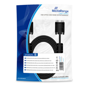 MediaRange SVGA monitor connection cable, with ferrite cores, VGA/VGA, 3.0m., Black (MRCS114)