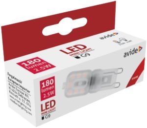 Avide LED 2.5W G9 WW 3000K flat