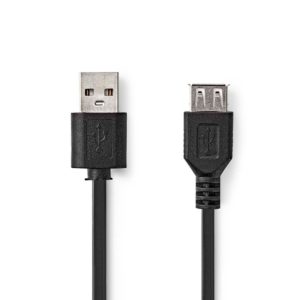 Nedis USB Cable 2.0 | USB-A Male to USB-A Female 2.00 m Black (CCGL60010BK20) (NEDCCGL60010BK20)