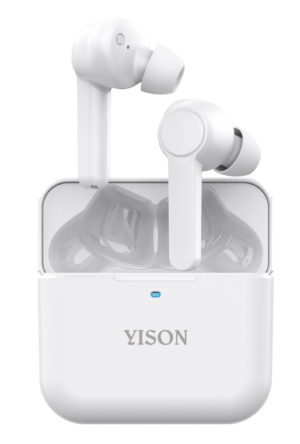 YISON T5-WH | YISON earphones με θήκη φόρτισης T5, True Wireless, λευκά
