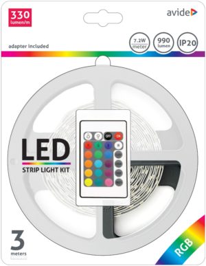 Avide LED Strip Blister 12V 7.2W SMD5050 30LED RGB IP20 3m