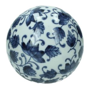 JK Home Décor - Μπάλα Ποσρελάνη Μπλε/Λευκό 10cm 2τμχ
