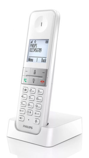 PHILIPS D4701W-34 | PHILIPS ασύρματο τηλέφωνο D4701W/34, με ελληνικό μενού, λευκό