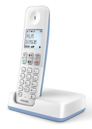 PHILIPS D2501S-34 | PHILIPS ασύρματο τηλέφωνο D2501S-34, με ελληνικό μενού, λευκό-μπλε