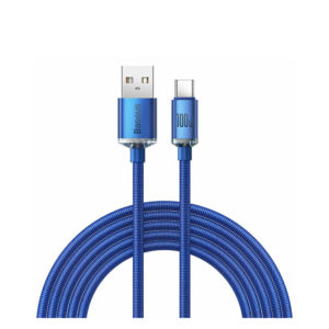 Baseus Crystal Shine Braided USB 2.0 Cable USB-C male - USB-A male Blue 2m (CAJY000503) (BASCAJY000503)