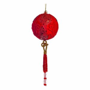 JK Home Décor - Μπάλα Χριστουγέννων Κόκκινη 10x20cm 1τμχ