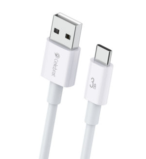 CELEBRAT CB-24C | CELEBRAT καλώδιο USB-C σε USB CB-24C, 3A, 1.2m, λευκό