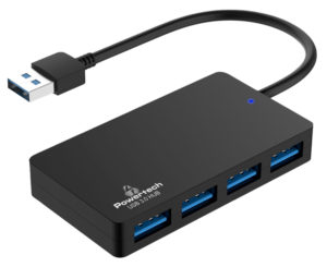 POWERTECH PT-1145 | POWERTECH USB hub PT-1145, 4x θυρών, 5Gbps, USB σύνδεση, μαύρο