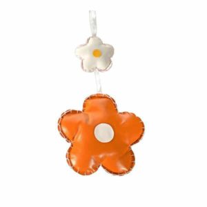 JK Home Décor - Λουλουδι Δερμάτινο Κρεμαστό Πορτοκαλί 37x20cm 2τμχ