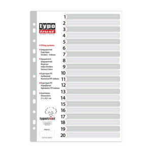 Typotrust Dividers A4 Numeral Plastic 1-20 (FP40120) (TYPFP40120)