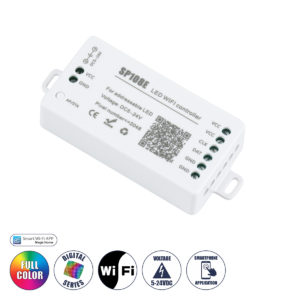 GloboStar® 73409 Ασύρματος WiFi LED RGBW Dream-Color Magic Digital Controller IOS/Android για LED Digital RGBW Προϊόντα DC 5-24V Max 2048 IC