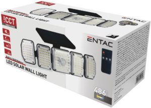 Entac Solar Plastic Wall Lamp 2.5W SMD CCT 5 head with PIR + IR
