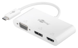 GOOBAY 52412 | GOOBAY αντάπτορας USB Type-C σε VGA+DP+HDMI 52412, 4K, 14cm, λευκός