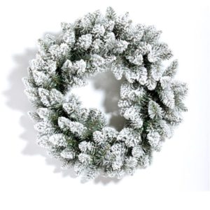 JK Home Décor - Στεφάνι Χριστουγέννων Χιονισμένο 60cm Flοcκ 1τμχ