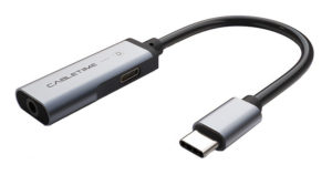 CABLETIME 5210131038512 | CABLETIME αντάπτορας USB Type-C σε USB Type-C & 3.5mm C160, 0.1m, γκρι