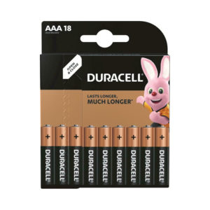Duracell Alkaline Batteries AAA 1.5V 18pcs (DCAAALR03)(DURDCAAALR03)