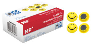 MP PA488-03 | MP μαγνήτης smiley face PA488-03, 30mm, κίτρινος, 12τμχ