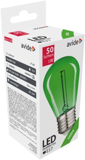Avide Decor LED Filament bulb 0.6W E27 Green