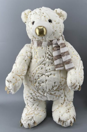 JK Home Décor - Αρκουδάκι Υφασμάτινο Λευκό 60cm 1τμχ