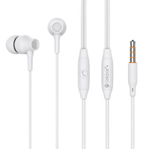 CELEBRAT G25-WH | CELEBRAT earphones με μικρόφωνο G25, 3.5mm, 1.2m, λευκά