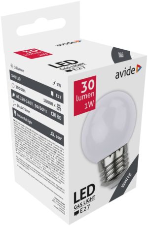 Avide Decor LED bulbs G45 1W E27 White