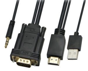 POWERTECH CAB-H111 | POWERTECH καλώδιο HDMI & USB σε VGA & 3.5mm CAB-H111, 1080p, 5m, μαύρο