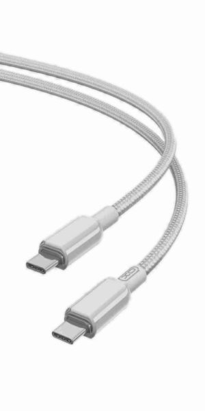 XO NB-Q250B PD 60W Type-C to Type-C PVC Shiny Colorful Fast Charging 1m Cable White