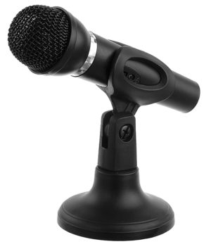 POWERTECH PT-859 | POWERTECH μικρόφωνο PT-859, με βάση, δυναμικό, 3.5mm, μαύρο