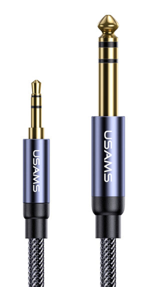 USAMS SJ539YP01 | USAMS καλώδιο 3.5mm σε 6.35mm US-SJ539, gold-plated, 1.2m, μπλε