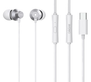 CELEBRAT YS-D15-WH | CELEBRAT earphones με μικρόφωνο D15, USB-C, 1.2m, λευκά