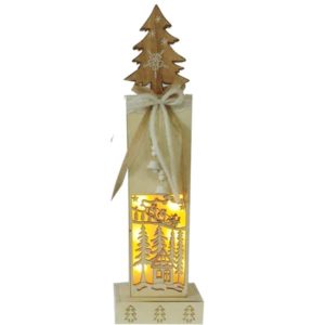 JK Home Décor - Δέντρο Ξύλινο Πανω Σε Βαση LED 14.5X6.5cm 1τμχ