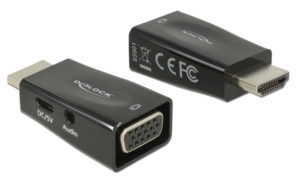 DELOCK 65901 | DELOCK αντάπτορας HDMI σε VGA + 3.5mm 65901, 1080p, μαύρος