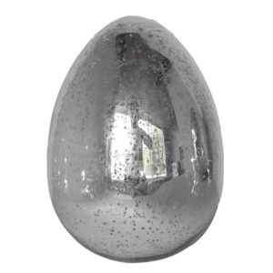 JK Home Décor - Αυγό Γυάλινο Ασημί 20cm 1τμχ