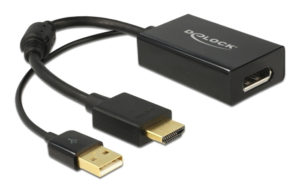 DELOCK 62667 | DELOCK αντάπτορας HDMI σε DisplayPort 1.2 62667, 4K, 25cm, μαύρος