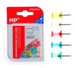 MP PA346-2 | MP χρωματιστές πινέζες για πίνακα PA346-2, 11mm, 40τμχ