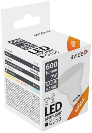 Avide Value LED Spot Wide Angle GU10 7W 4000K