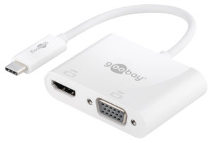 GOOBAY 52430 | GOOBAY αντάπτορας USB Type-C σε HDMI+VGA 52430, 4K, 14cm, λευκός
