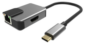POWERTECH PTH-053 | POWERTECH αντάπτορας USB Type-C σε HDMI + RJ45 + PD PTH-053, 4K, γκρι
