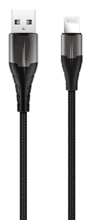ROCKROSE RRCS09L | ROCKROSE καλώδιο USB σε Lightning Knight AL, 12W, MFi, 1m, μαύρο-γκρι
