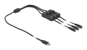 DELOCK 86801 | DELOCK καλώδιο USB Type-C σε 3x DC 5.5 x 2.1mm 86801, 1m, μαύρο