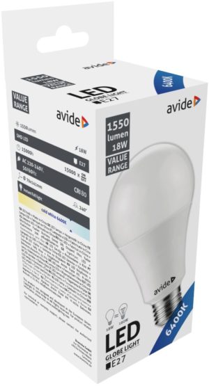 Avide Value LED Globe E27 18W 6400K