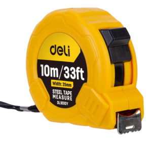 DELI DL9010Y | DELI μέτρο DL9010Y, με κλείδωμα & clip ζώνης, 10m/33ft x 25mm