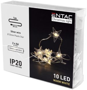 Entac Christmas Indoor Plastic Star Light 10LED 3000K 1m (2AA excl.)