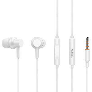YISON X2-WH | YISON earphones με μικρόφωνο X2, 3.5mm, 1.36m, λευκά