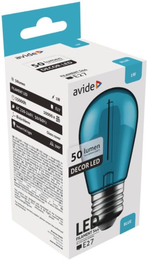 Avide Decor LED Filament bulb 1W E27 Blue