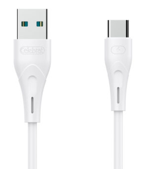 CELEBRAT CB-18T-WH | CELEBRAT καλώδιο USB σε USB-C CB-18T, 15W 3A, 1m, λευκό