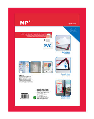 MP PA148-A4R | MP αυτοκόλλητη θήκη ανακοινώσεων A4 PA148 με μαγνητικό πλαίσιο, κόκκινη