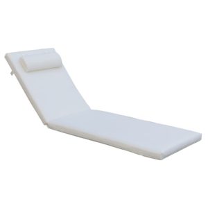 SUNLOUNGER Μαξιλάρι Ξαπλώστρας με Προσκέφαλο, Ύφασμα Εκρού, Foam Polyester Φερμουάρ-Velcro