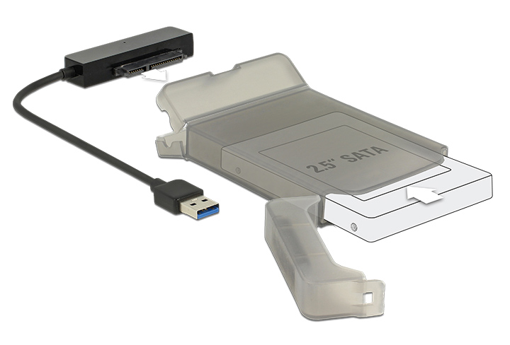DELOCK αντάπτορας USB σε SATA 62742 με θήκη για 2.5 HDD/SSD, 6Gbps